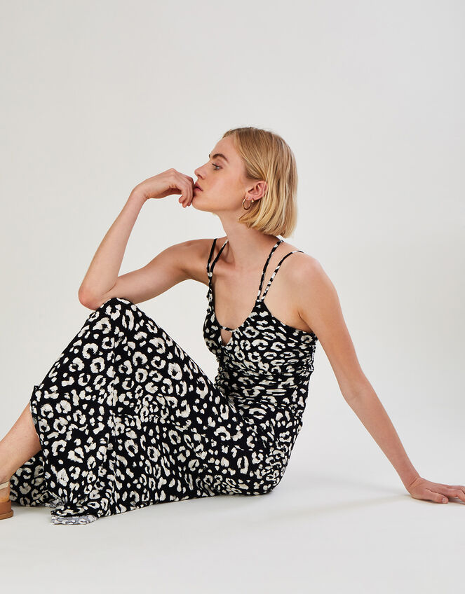Strappy Animal Print Maxi Dress, Multi (MULTI), large