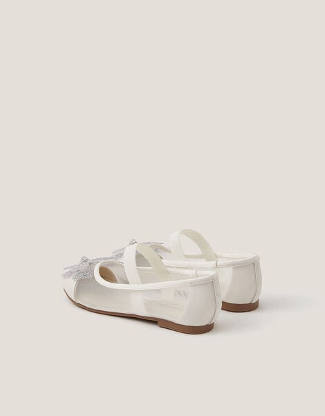 Butterfly Mesh Ballet Flats, Ivory (IVORY), large