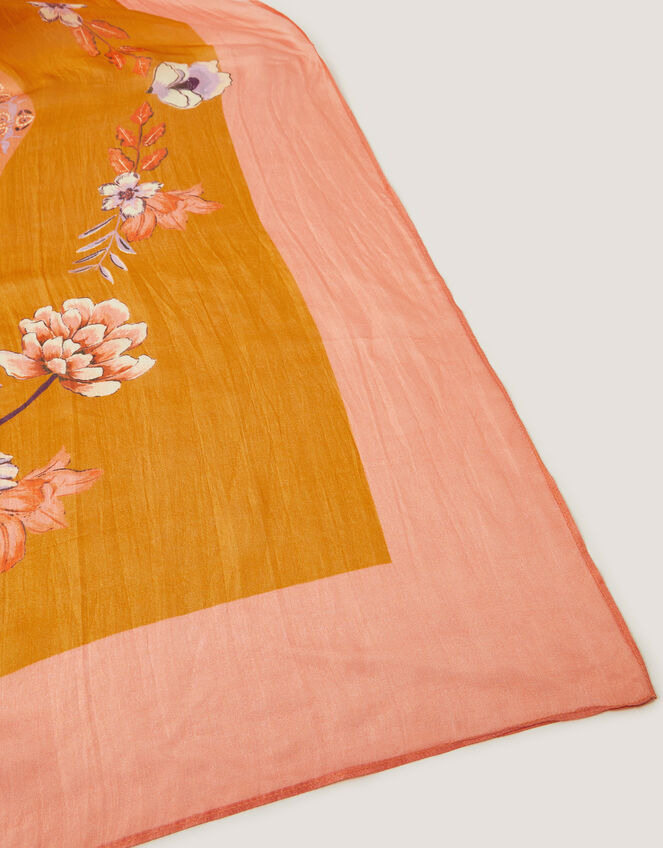 Samara Floral Square Silk Scarf, , large