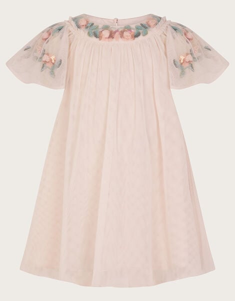 Baby Evi Embellished Tulle Swing Dress, Pink (PINK), large