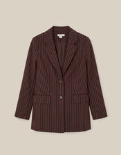 Jen Pinstripe Blazer, Brown (CHOCOLATE), large