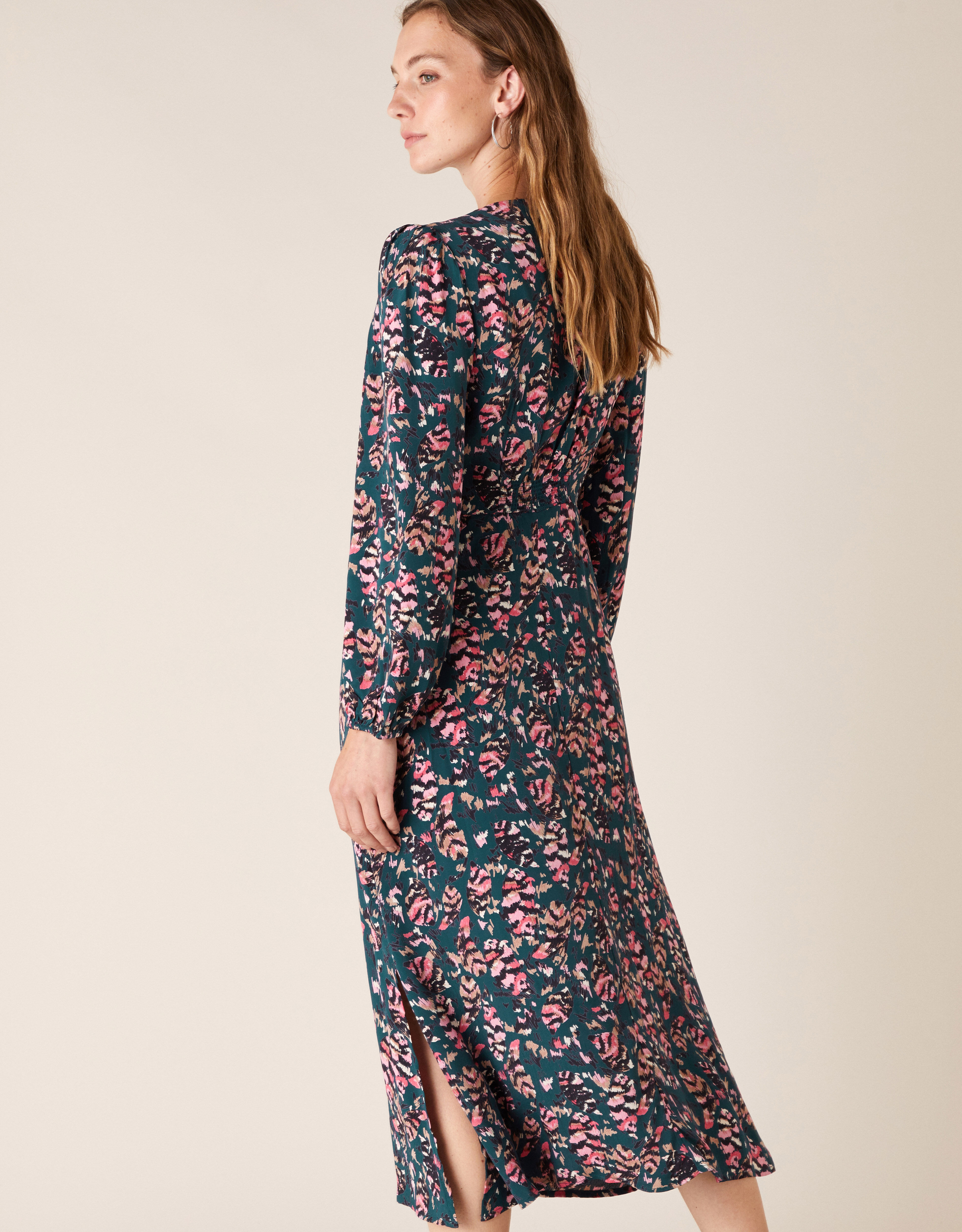 monsoon oana print tea dress
