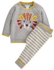 Newborn Lionel Knit Set, Grey (GREY), large