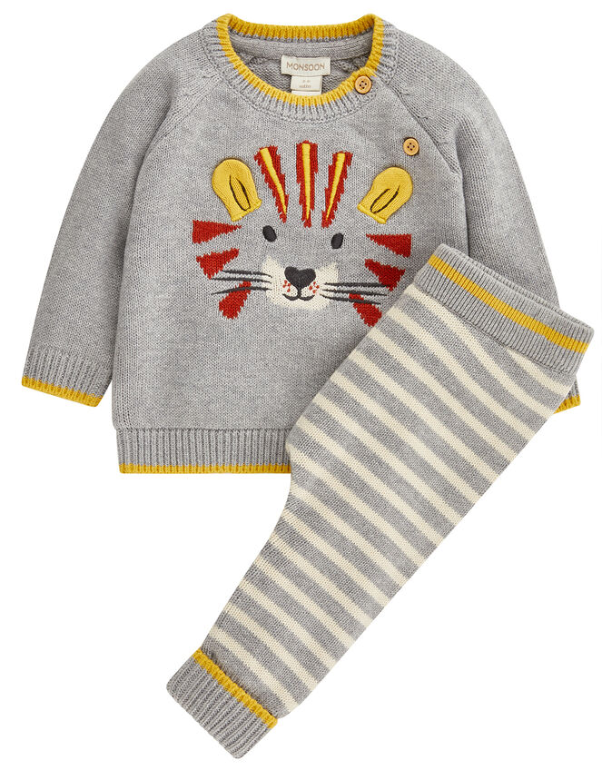 Newborn Lionel Knit Set, Grey (GREY), large