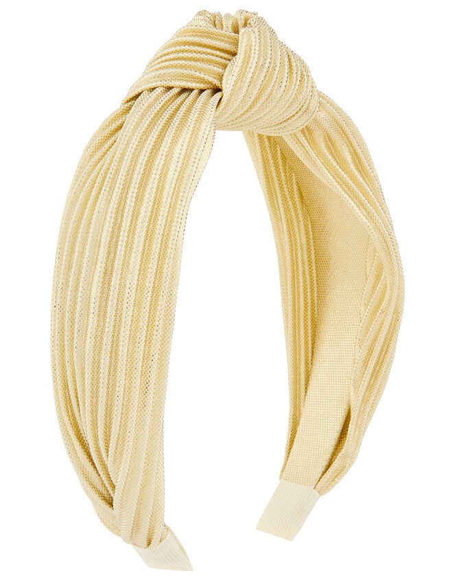 Metallic Pleated Knot Headband, , large