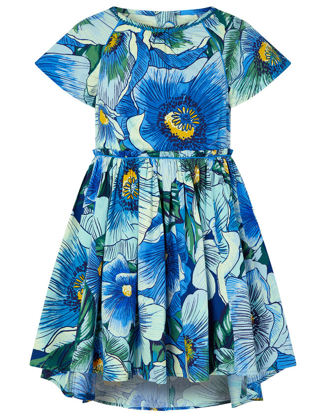 Carmen Poppy Dress, Blue (BLUE), large