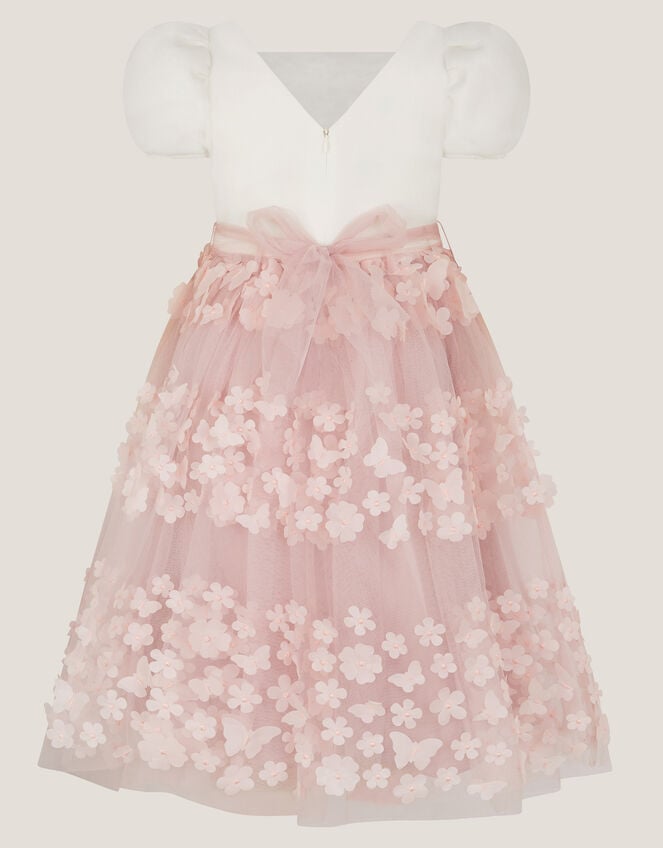 Laura Appliqu&eacute; Flower Scuba Dress, Pink (DUSKY PINK), large