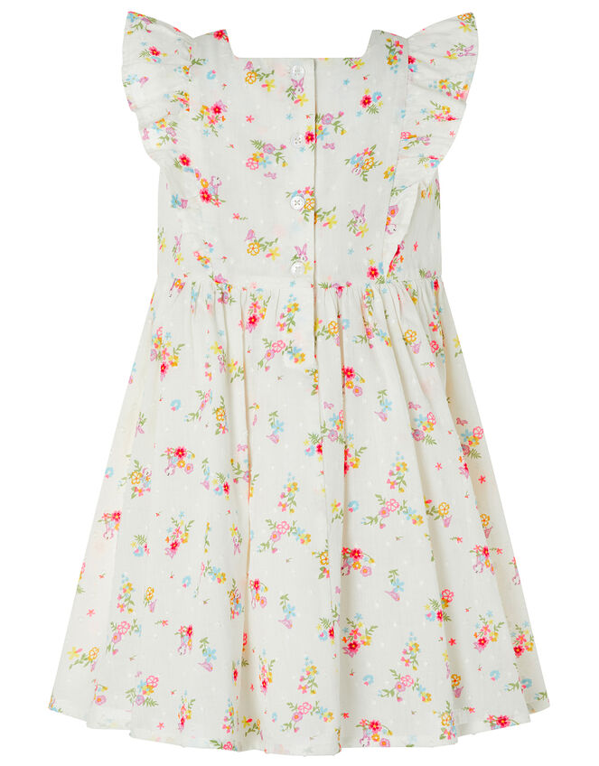 Baby Kaia Floral Dress in Organic Cotton, Ivory (IVORY), large