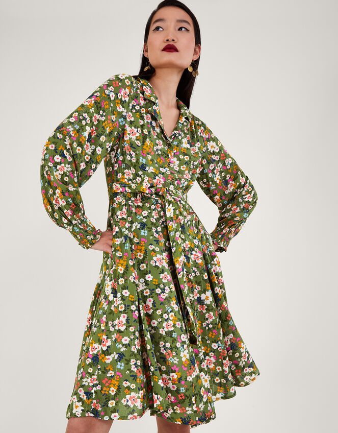 Ditsy Floral Dress Green