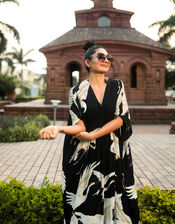 One Hundred Stars Stork Print Maxi Kaftan, , large