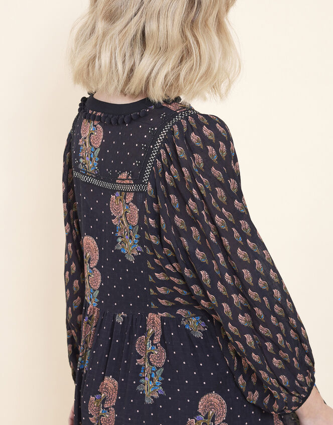 East Dotty Embroidered Dress, Black (BLACK), large