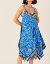 Hanky Hem Strappy Dress , Blue (COBALT), large