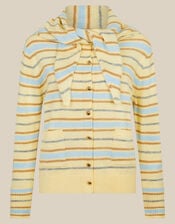 Shola Stripe Cardigan & Scarf, Yellow (BUTTER YELLOW), large