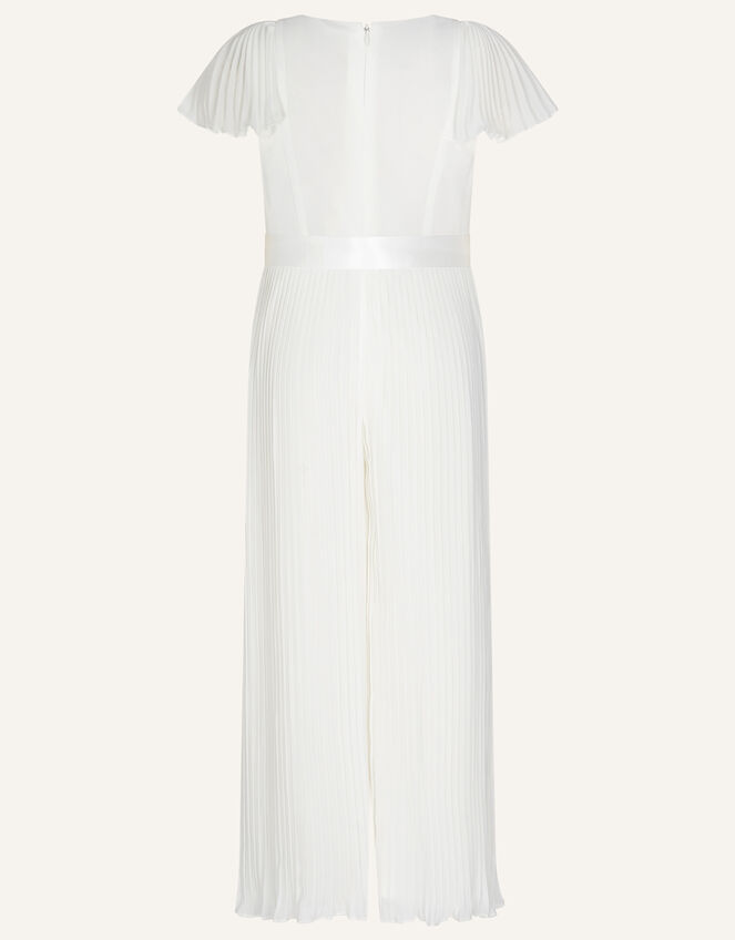 Lace Pleated Bridesmaid Jumpsuit, Ivory (IVORY), large
