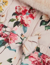 Baby Botanical Print Padded Coat, Ivory (IVORY), large