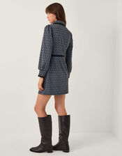 Jen Jacquard Mini Shirt Dress, Grey (GREY), large