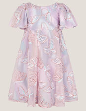 Butterfly Appliqué Swing Dress, Multi (MULTI), large