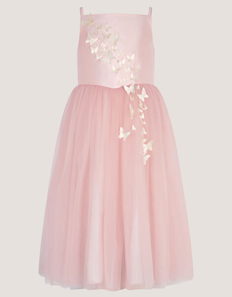 Alexis Appliqu&eacute; Butterfly Tulle Dress, Pink (PINK), large