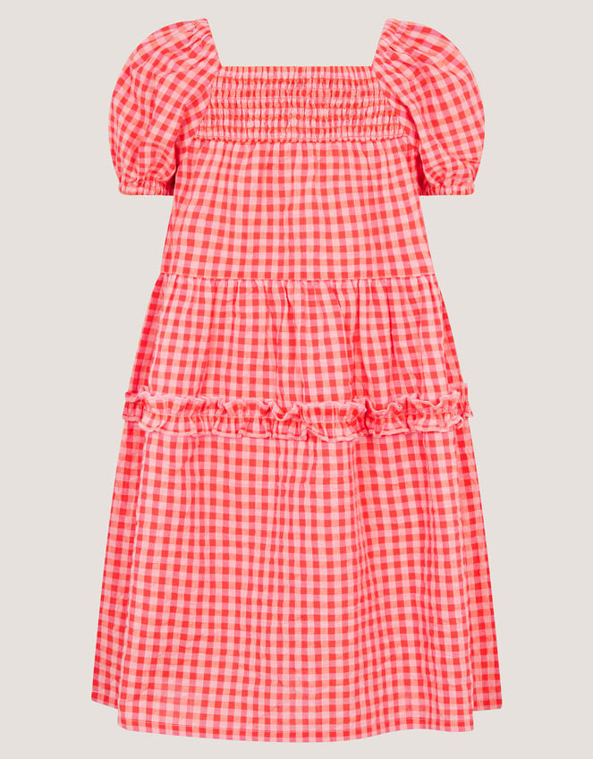 Sequin Butterfly Gingham Dress, Pink (PINK), large