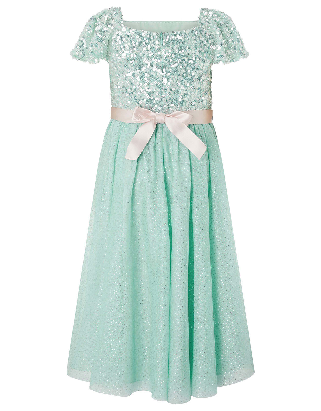 Sara Sequin Dress with Corsage Belt Teal Girls Dresses Monsoon Global
