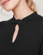 Twist Neck Sweater with LENZING™ ECOVERO™, Black (BLACK), large