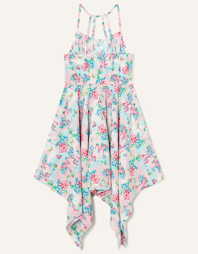 Flamingo Hanky Hem Strappy Maxi Dress, Pink (PINK), large