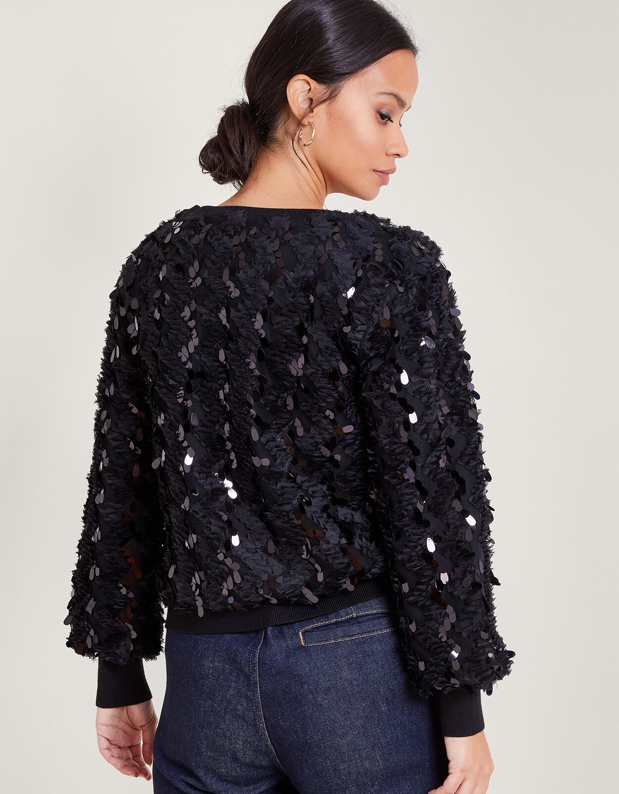 Black sequin outlet cardigan jacket