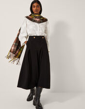 Shan Stretch Corduroy Midi Skirt, Black (BLACK), large