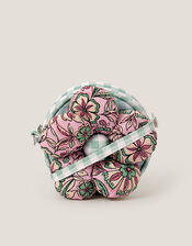 Flower Puff Round Gingham Bag, , large