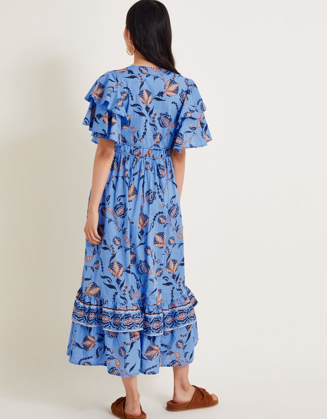 Clara Frill Dress, Blue (BLUE), large