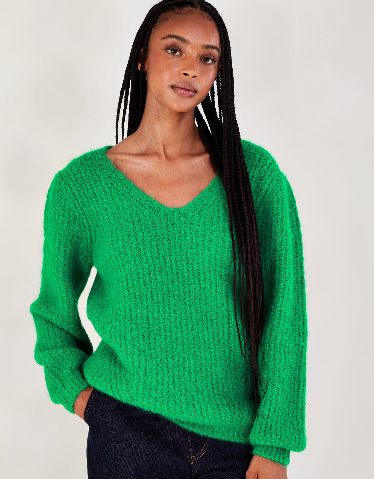 Green v neck sweater women's new arrivals