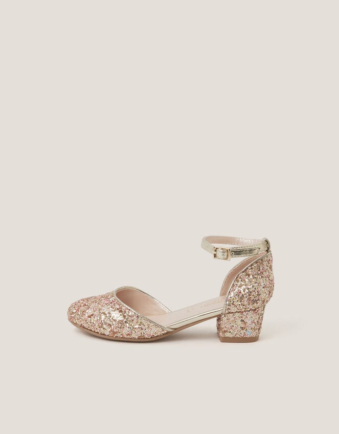 Glitter Two Part Heels, Gold (GOLD), large
