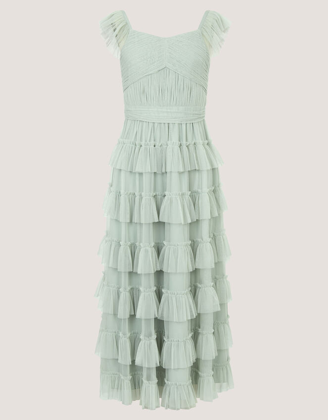 Faith Tulle Ruffle Prom Dress, Green (SAGE), large