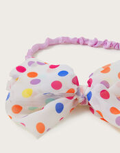Polka Dot Bow Headband, , large