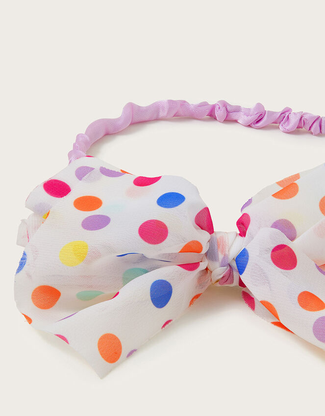Polka Dot Bow Headband, , large