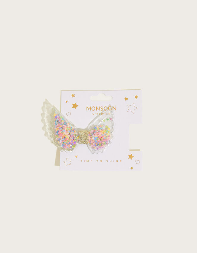 Sparkle Wing Shaker Hair Clip, , large