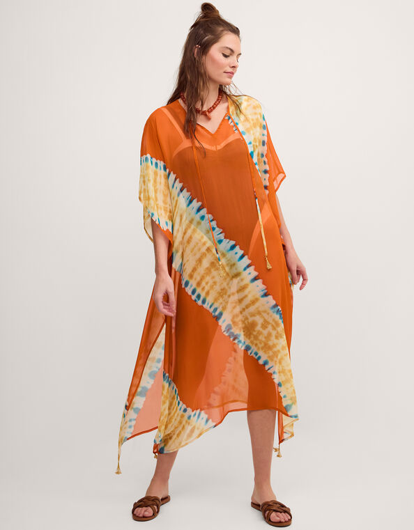 Sasha Artisanal Tie-Dye Midi Kaftan, , large