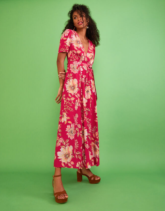 floral wrap dress