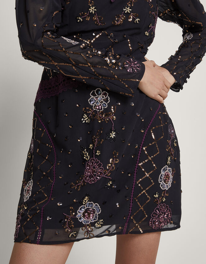 Ariah Embellished Tunic Dress, Black (BLACK), large