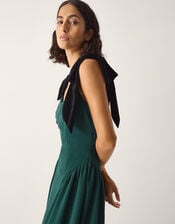 Billi Bow Strap Jersey Midi Dress, Green (GREEN), large