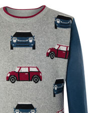 Car Knit Jumper, Grey (GREY), large