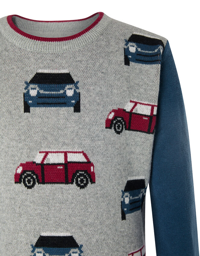 Car Knit Jumper, Grey (GREY), large