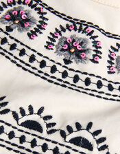 Embroidered Frill T-Shirt, Ivory (IVORY), large