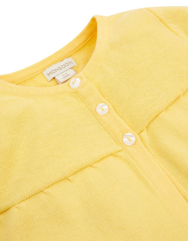 Newborn Embroidered Chick Cardigan, Yellow (YELLOW), large