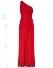 Dani One-Shoulder Maxi Dress, Red (RED), large