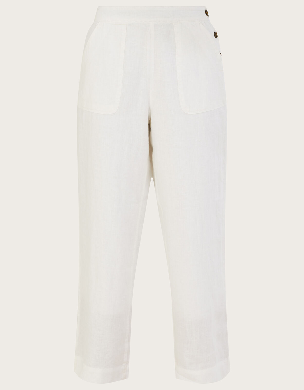 Monsoon white online linen trousers