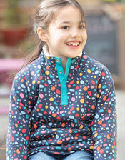 Frugi Snuggle Print Fleece, Blue (NAVY), large