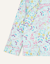 Polly Printed Flannel Pyjama Set, Blue (AQUA), large