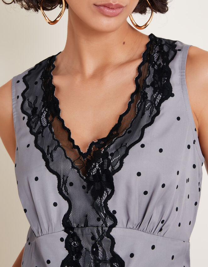 Clea Lacy Spot Cami Top, Silver (SILVER), large