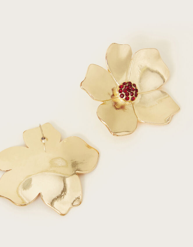 Embellished Flower Earrings, , large